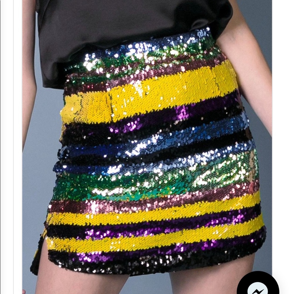 NEW Multicolor Sequence Mini Skirt
